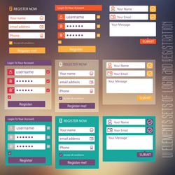 User interface elements sets of login vector