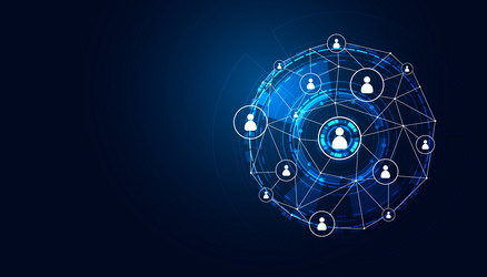 abstract network connection digital hi-tech vector image