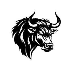 Black and White Bull Head Vector Image