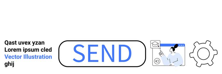 email sending button with user interaction icon vector image