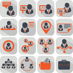 human resources and management icons set vector