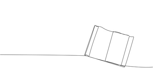 large open notebook book one line art continuous vector