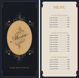 Menu for the restaurant vector