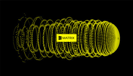 array with dynamic particles 3d technology style vector image