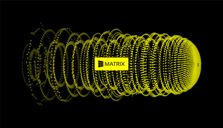 Array with dynamic particles 3d technology style vector