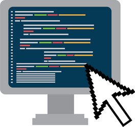 computer display with arrow cursor vector image