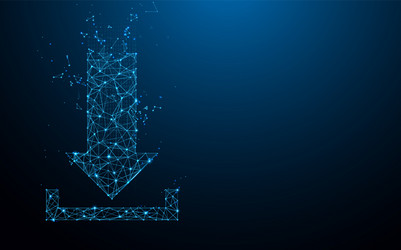 download icon form lines triangles and particle vector image