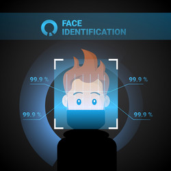 face identification system scan man access control vector image