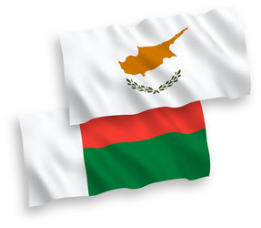 flags cyprus and madagascar on a white vector