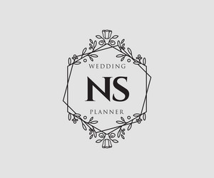 Ns initials letter wedding monogram logos Vector Image