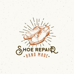 Retro Shoe Repair Logo Vector Image