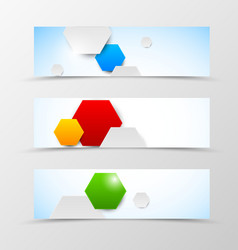 Set of header banner dynamic design vector