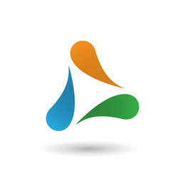 abstract icon of three drop-shaped elements vector image