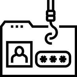 hacking user folder line icon vector image