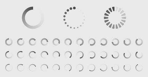 circular loading buffering icons set vector image