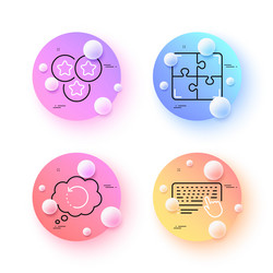 Puzzle stars and computer keyboard minimal line vector