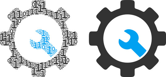 service tools composition of binary digits vector image