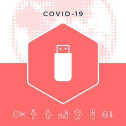 usb flash memory drive icon graphic elements vector image