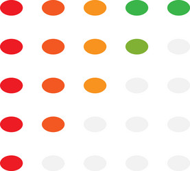 5-step simple progress level indicator with color vector image