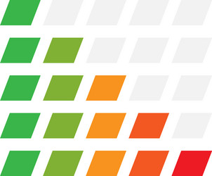5-step simple progress level indicator with color vector image