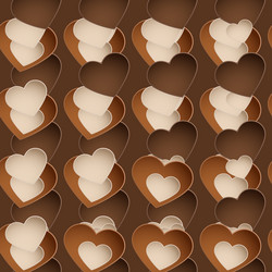 Chocolate pattern with sweetmeat in form heart vector