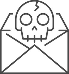 Hacking email icon outline style vector