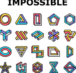 Impossible geometric shape icons set Royalty Free Vector