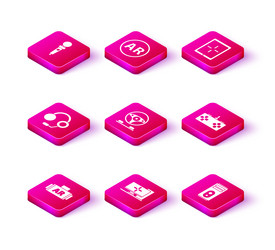 set ar augmented reality computer monitor vector image