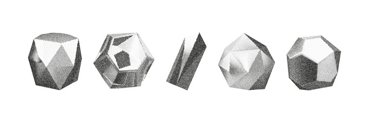 3d gradient geometric shapes with noise vector image