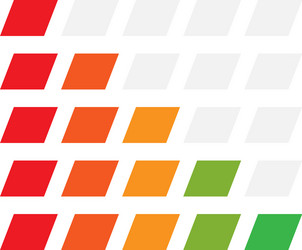 5-step simple progress level indicator with color vector image
