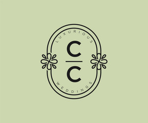Cc initials letter wedding monogram logos Vector Image