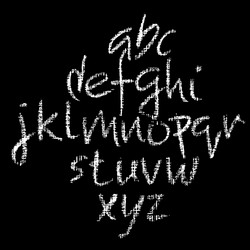 chalk lower case font grunge script on chalkboard vector image