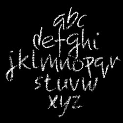 Chalk lower case font grunge script on chalkboard vector