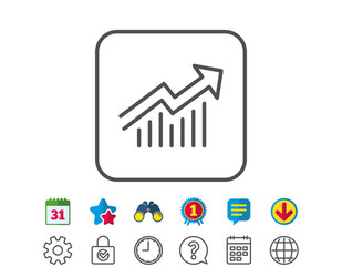 chart line icon report graph sign vector image