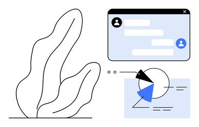 data analysis and communication interface vector image