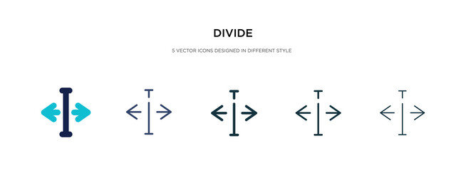 divide icon in different style two colored vector image