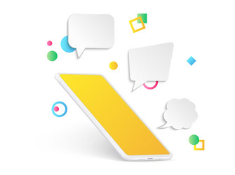 empty smartphone with message bubble vector image