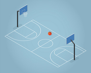 isometric basketball court vector