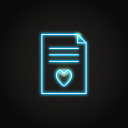 neon wish list concept icon in line style vector image
