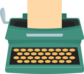 Old typewriter icon flat style vector