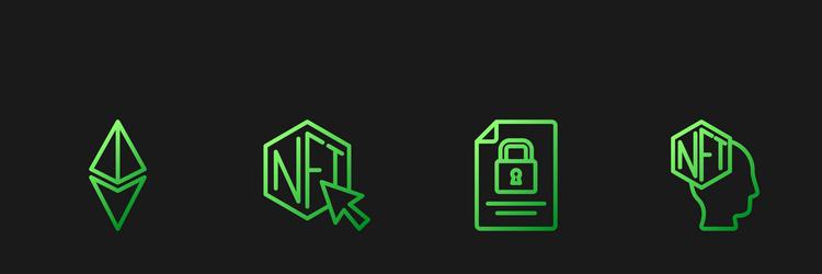 set line document and lock ethereum eth nft vector image
