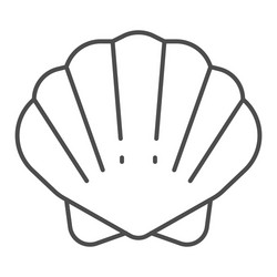 shell thin line icon ocean concept shellfish vector image