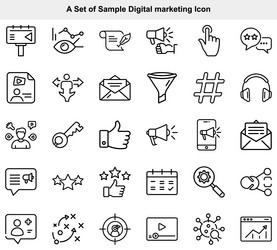 digital marketing icon design and elements vector image