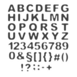 Censored style modern font alphabet letters Vector Image