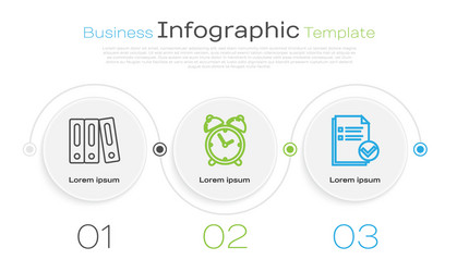 set line office folders with papers and documents vector image