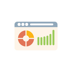 website showing statistical charts for data vector image