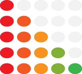 5-step simple progress level indicator with color vector image