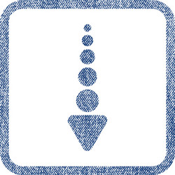 arrow down fabric textured icon vector image