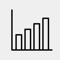 bar chart icon in line style for any projects vector image