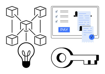 blockchain network with secure payment system vector image